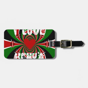 Etiqueta De Bagagem Adoro Heart Kenya: Arte Dinâmica De Bandeiras