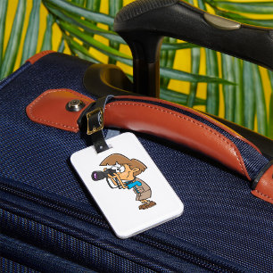 Etiqueta De Bagagem Adventure Photographer Boy com câmera