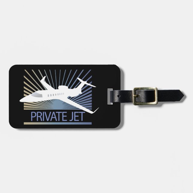 Etiqueta De Bagagem Aeronaves Jet Privadas (Frente Horizontal)