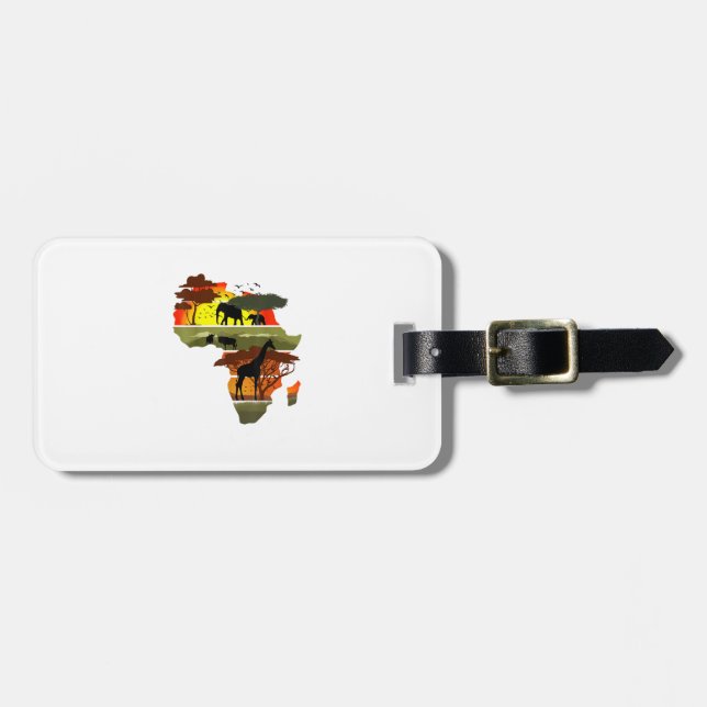 Etiqueta De Bagagem África Continente Safari Natureza Selvagem (Frente Horizontal)