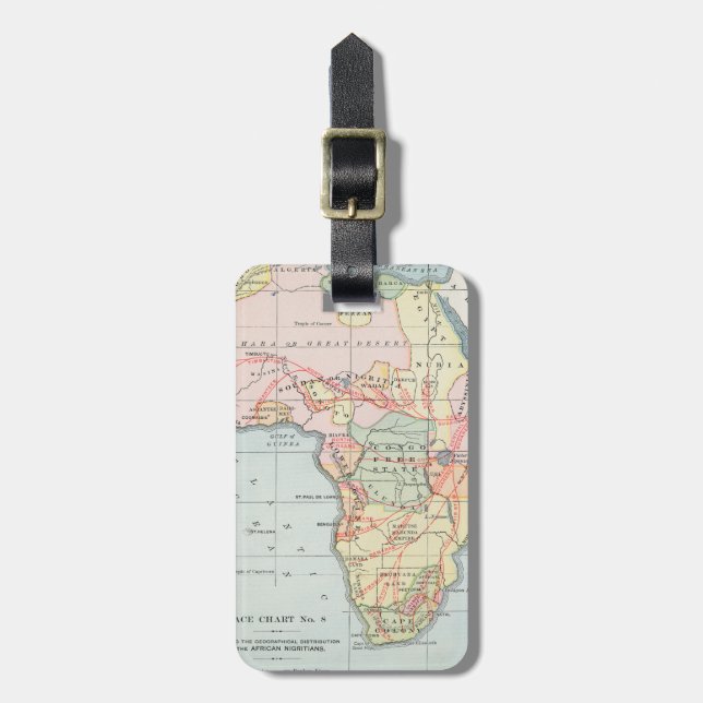 ETIQUETA DE BAGAGEM ÁFRICA: MAP, 1894 (Frente Vertical)