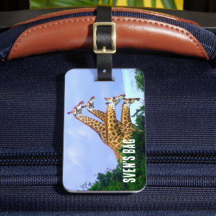 Etiqueta De Bagagem African Giraffe 4 Chefes