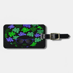 Etiqueta De Bagagem Afro Diva Verde & Azul