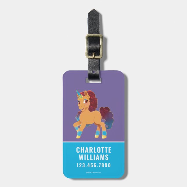 Etiqueta De Bagagem Afro Unicorn | Divino Prancing (Frente Vertical)