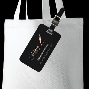 Etiqueta De Bagagem Agente assinante de empréstimo notarial rosa ouro 