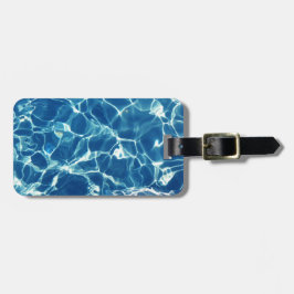 Etiqueta De Bagagem Água Azul Espumante