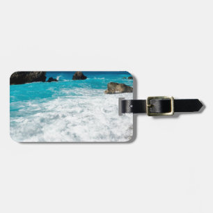 Etiqueta De Bagagem Água de Surf de Praia Bonita Casamento Havaiano Al