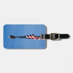 Etiqueta De Bagagem Águia americana e bandeira americana - Tag da