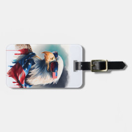 Etiqueta De Bagagem Águia Bald Patriótica