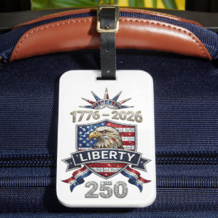 Etiqueta De Bagagem Águia da Liberdade EUA 250 Estilo com Rhinestones