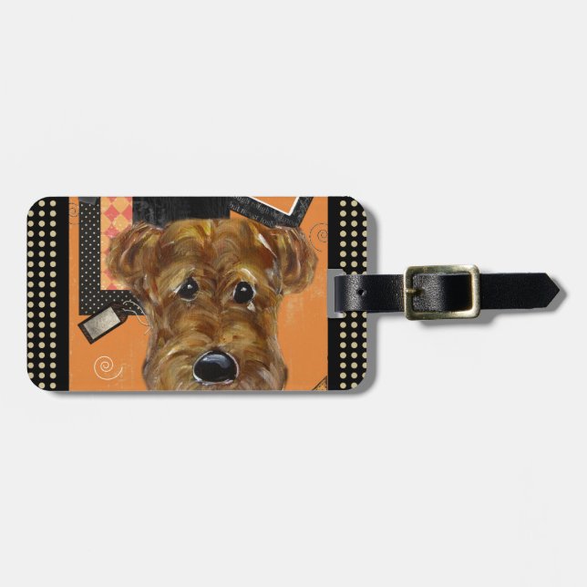 ETIQUETA DE BAGAGEM AIREDALE DE HALLOWEEN (Frente Horizontal)