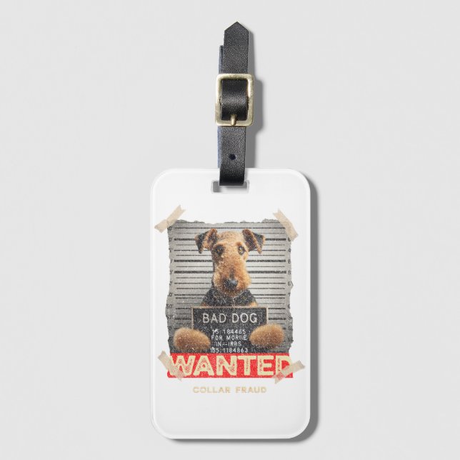 Etiqueta De Bagagem Airedale Terrier (Frente Vertical)