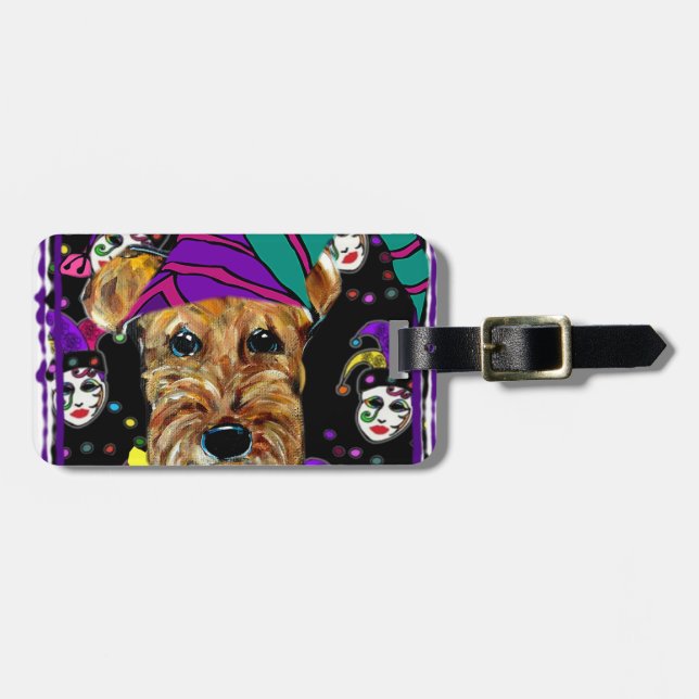 Etiqueta De Bagagem Airedale Terrier (Frente Horizontal)