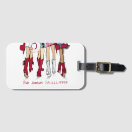 Etiqueta De Bagagem Alabama Damas Cowboy Boots Crimson Fashion Persona