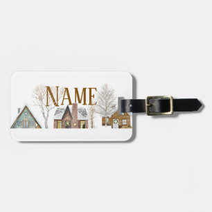 Etiqueta De Bagagem Aldeia nevada personalizada com nome