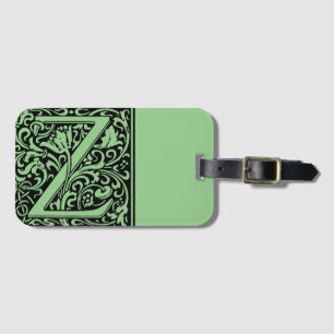 Etiqueta De Bagagem Alfabeto Floral Monograma - Letra Z Bagagem