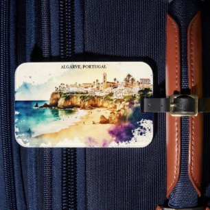Etiqueta De Bagagem Algarve Portugal Watercolor Viagem