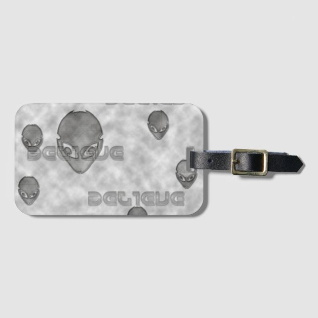 Etiqueta De Bagagem Alienígena Acredita (Frente Horizontal)