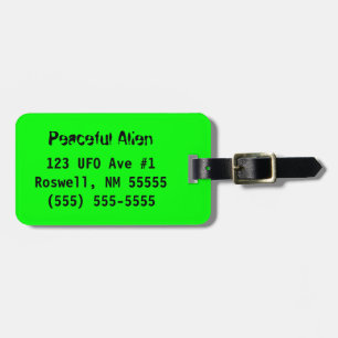 Etiqueta De Bagagem Alienígena de Sinal de Paz