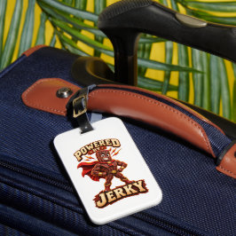 Etiqueta De Bagagem Alimentado pelo Jerky Super-herói