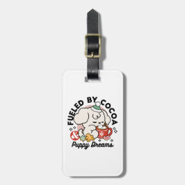 Etiqueta De Bagagem Alimentado por Sonhos de Cacau e Cãozinho - Cachor