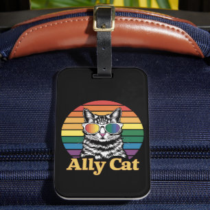 Etiqueta De Bagagem Ally Cat LGBT Sinalizador LGBTQ Gift