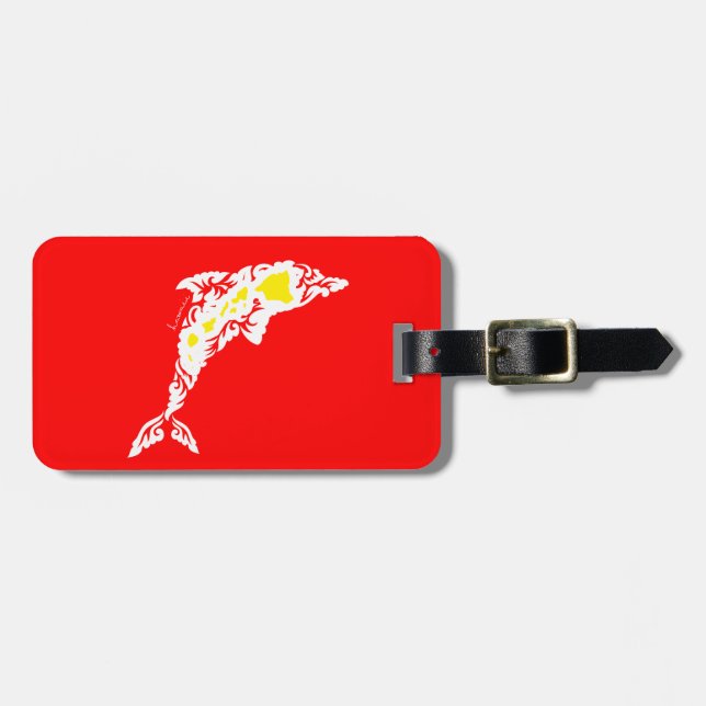 Etiqueta De Bagagem Aloha golfinho de Havaí (Frente Horizontal)