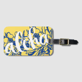 Etiqueta De Bagagem Aloha o círio amarelo azul grande floresce Tag da