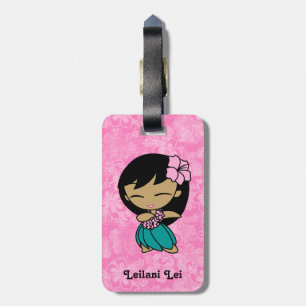 Etiqueta De Bagagem Aloha Tag da bagagem do hibiscus da menina de Hula