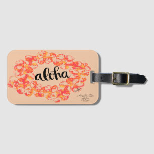 Etiqueta De Bagagem Aloha Tag da bagagem do Plumeria - laranja