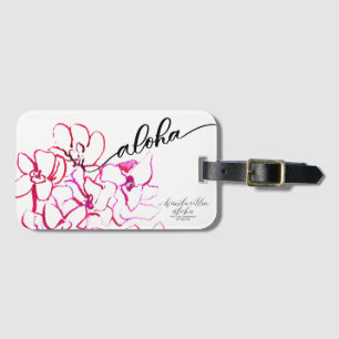Etiqueta De Bagagem Aloha Tag moderno da bagagem da flor da orquídea
