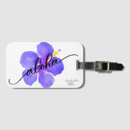 Etiqueta De Bagagem Aloha Tag roxo do saco do hibiscus