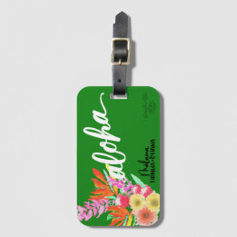 Etiqueta De Bagagem Aloha Tropical Flower Tag - Malama Honua Ohana