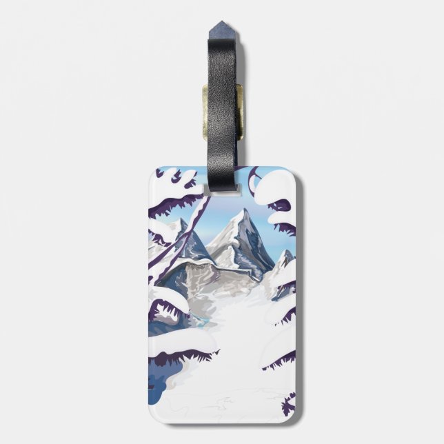 Etiqueta De Bagagem Alpes franceses (Traseira Vertical)