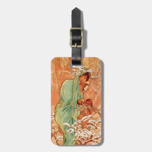 Etiqueta De Bagagem Alphonse Mucha, Quatro Assentos, inverno