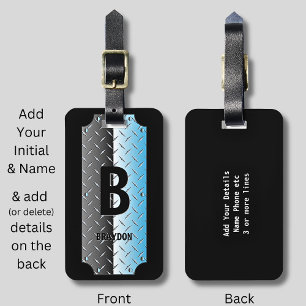 Etiqueta De Bagagem Alterar Inicial, Adicionar (apagar) Nome, Metálico