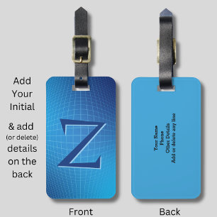 Etiqueta De Bagagem Alterar Linhas Geométricas Azul Moles Azul-Aqua