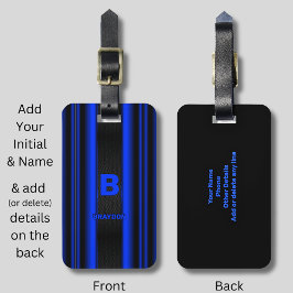 Etiqueta De Bagagem Alterar o nome inicial de adição azul nas faixas p