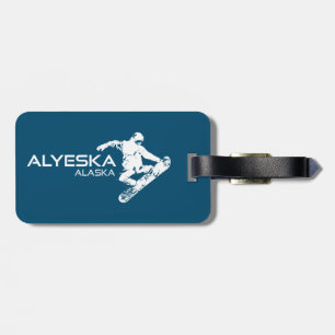 Etiqueta De Bagagem Alyeska Alaska Snowboarder