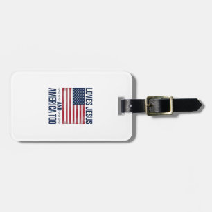 Etiqueta De Bagagem Ama Jesus E a América Demais Camiseta Cristã Patri