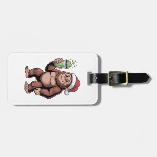 Etiqueta De Bagagem Amante do Matcha do Natal do Pé-Grande Sasquatch