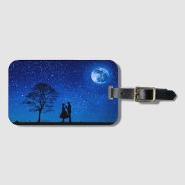 Etiqueta De Bagagem Amantes sob uma lua cheia  