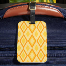 ETIQUETA DE BAGAGEM AMARELO E LARANJA DIAMOND MARDI GRAS PADRÃO