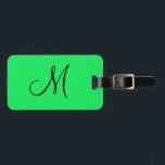 Etiqueta De Bagagem Amarelo fluorescente monograma personalizado<br><div class="desc">Este design foi criado através da arte digital. Pode ser personalizado clicando no botão personalizar e alterando a cor, adicionando um nome, iniciais ou as suas palavras favoritas. Entre em contato comigo em colorflowcreations@gmail.com se você quiser usar este design em outro produto. Compre minha pintura de acrílico abstrato original para...</div>