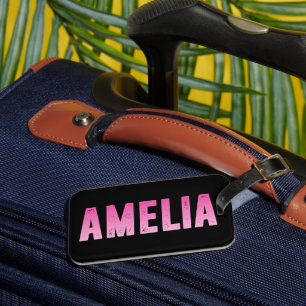 Etiqueta De Bagagem Amelia pink name T-Shirt