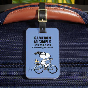 Etiqueta De Bagagem Amendoins Bicicleta Snoopy & Woodstock