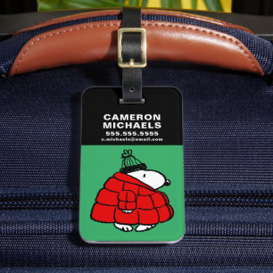 Etiqueta De Bagagem Amendoins Jaqueta Snoopy Red Puffer