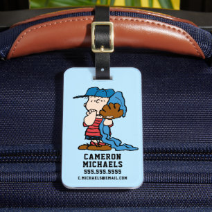Etiqueta De Bagagem Amendoins Linus Na Sua Arte De Basebol