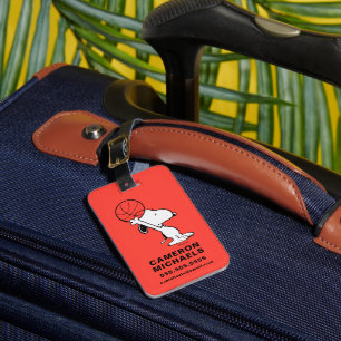 Etiqueta De Bagagem Amendoins Snoopy Basball Hoop Shot