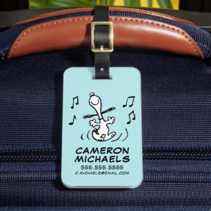 Etiqueta De Bagagem Amendoins Snoopy Dancing